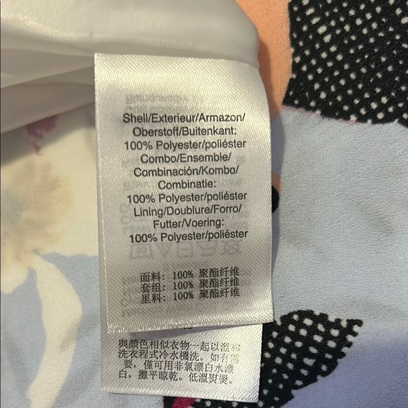 NWT DKNY Asymmetrical Skirt - Black, White, and Blue Floral - Picture 7 of 8